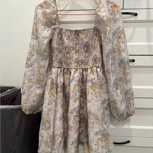 Floral Dress with Long Sleeves